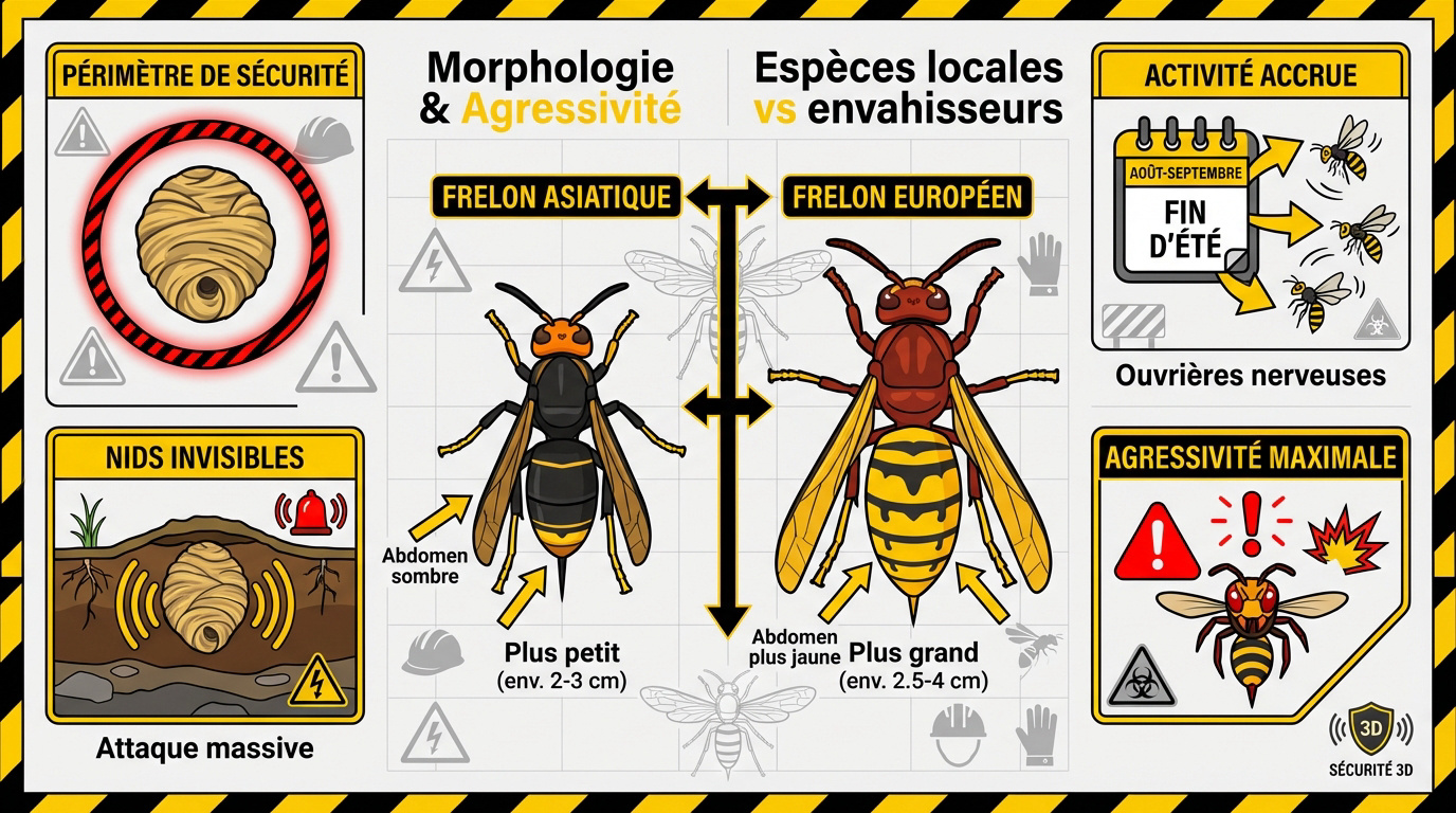 Comparaison morphologique entre le frelon asiatique et le frelon européen